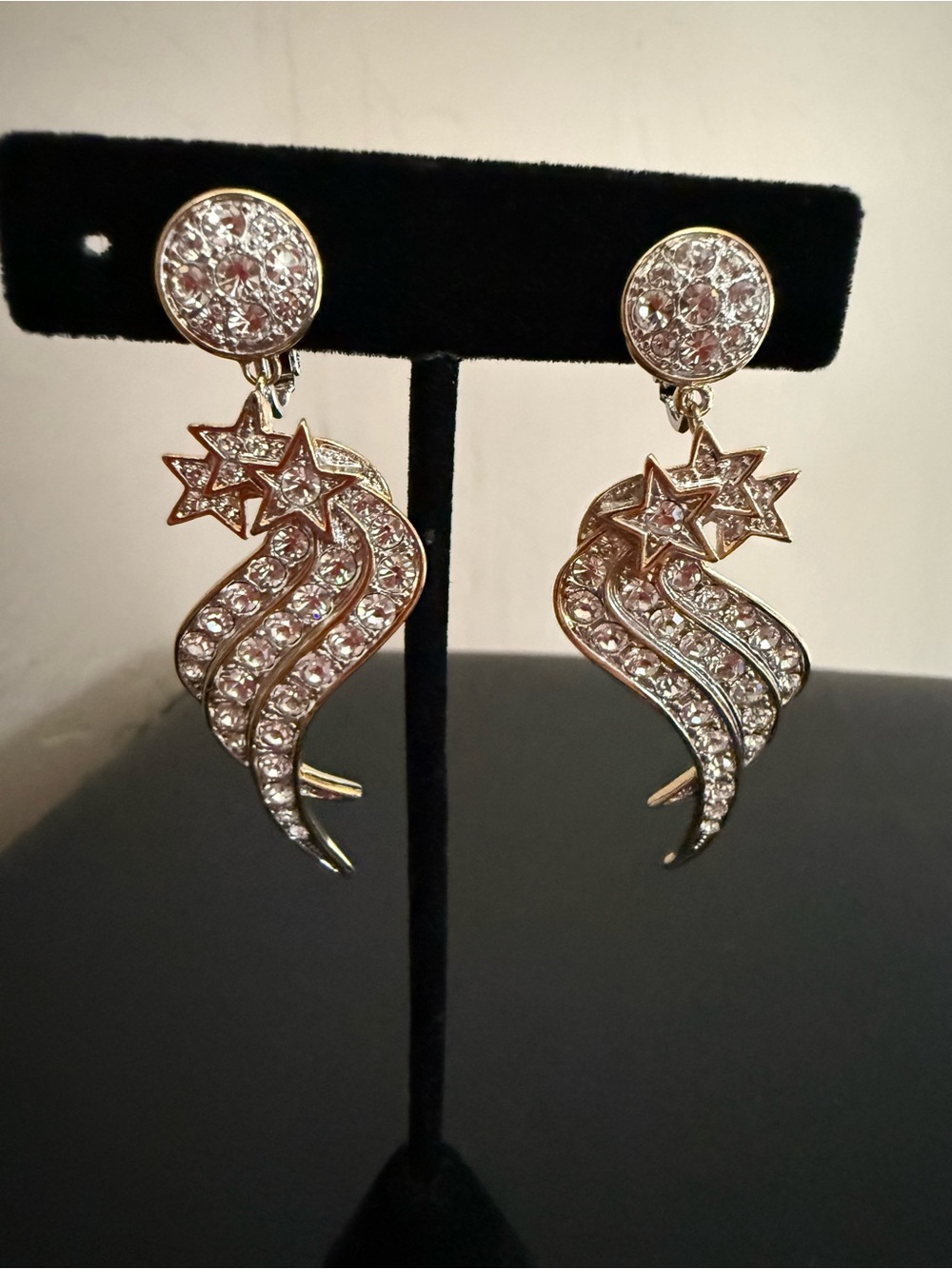 Screw/Clipback Crystal Dangle Earrings -